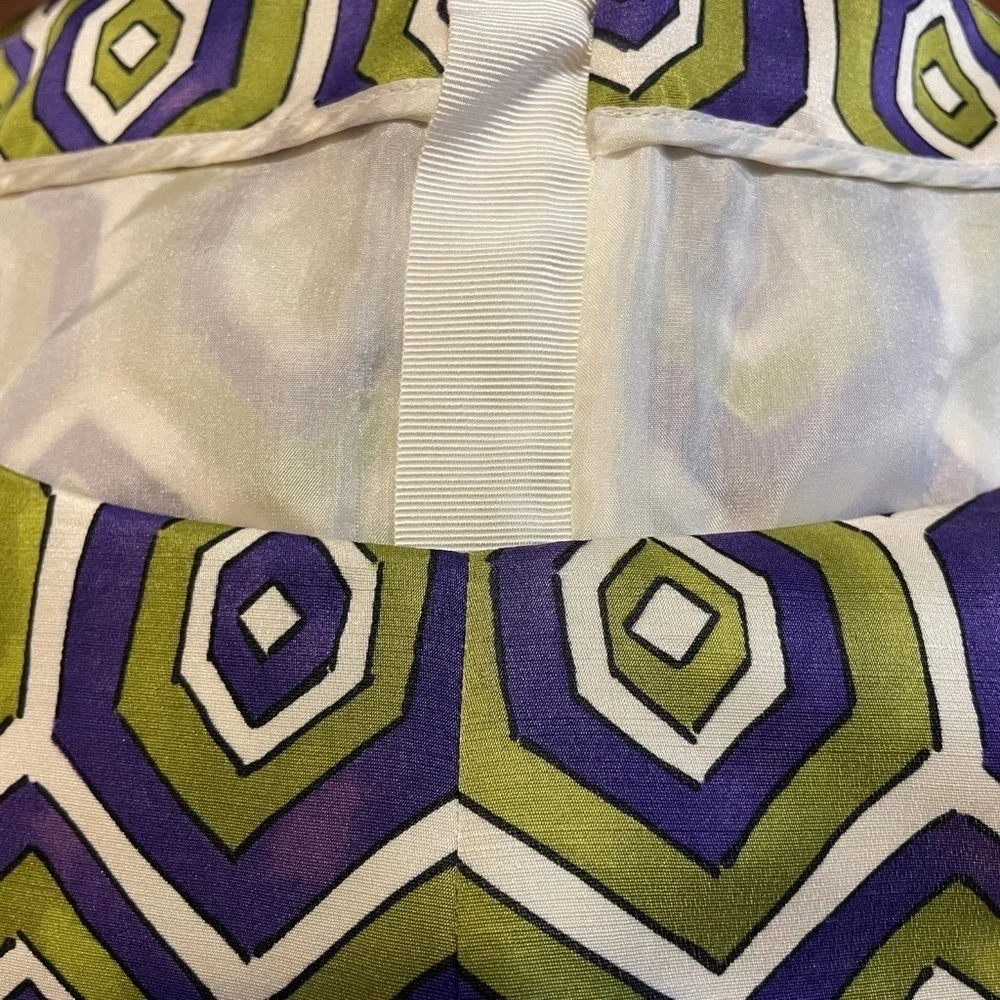 Prada Fall/Winter 2012 Geometric Silk Fit & Flare Short Sleeve Dress Sz. 40 - Picture 9 of 11